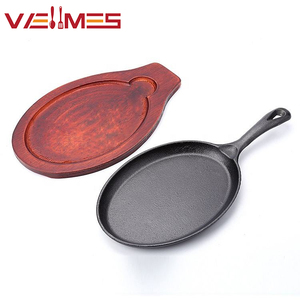 WELLMES Padella Ovale in Ghisa Ecologica e Resistente, Rivestimento in Olio Vegetale, <span class=keywords><strong>per</strong></span> Bistecche, <span class=keywords><strong>Pizza</strong></span>, Barbecue a Gas - Product Image 3
