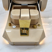 Équipement haut de gamme pour salon de manucure, chaise de pédicure électrique inclinable avec massage Human Touch et lumières.