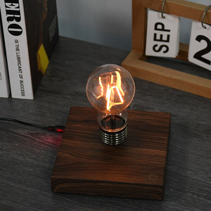 Magnetic Levitation Bulb Rotating Ornament Rustic Design Battery LED Night Light <strong>Table</strong> Lamp ABS Bedroom Living Room Decoration - Product Image 3