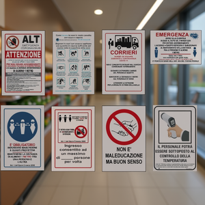 ป้ายความปลอดภัยสำหรับการป้องกันโรคโควิด 200 X 300 มม. ห้ามพลาดที่จะสวมหน้ากากและถุงมือ - Product Image 3