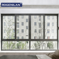 Ventanas Corredizas de Aluminio de Alta Resistencia y Ahorro de Energía ROGENILAN, Ventana Corrediza de Doble Vidrio Resistente al Viento para Villa