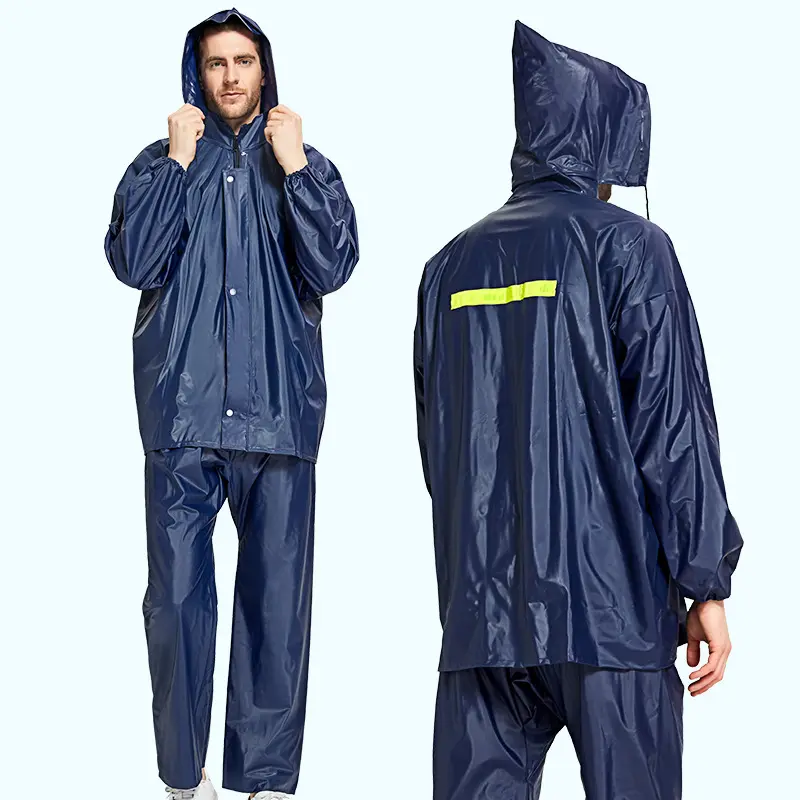 Women Men Outdoor Hiking Raincoat Waterproof Camouflage Rain Poncho With Reflective Stripe Polyester Rain Wear w23-407