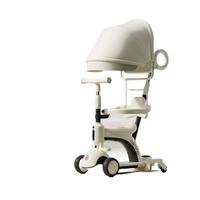 Trottinette 4-en-1 avec siège auto et poussette combinée pour enfants, trottinette pour bébé avec poignée de poussée