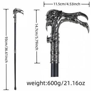 Bastón Decorativo de Metal con Diseño de Fantasma Plateado Antiguo, Elegante y Moderno, para Caballeros, Ideal para Fiestas - Product Image 2