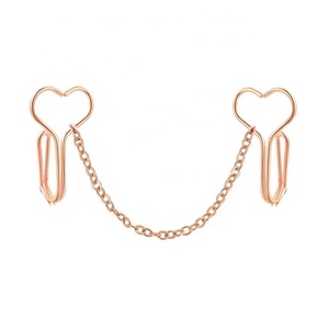 Gaby Nouveauté Clip de nez sexy en acier inoxydable, anneau non percé plaqué or, pont de nez pour fête ou cadeau - Product Image 4
