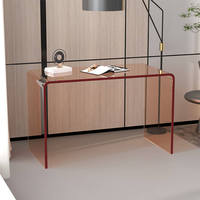 Ensemble de table de maquillage et de coiffeuse moderne en acrylique transparent avec tabouret de coiffeuse de taille personnalisable, mobilier de chambre minimaliste