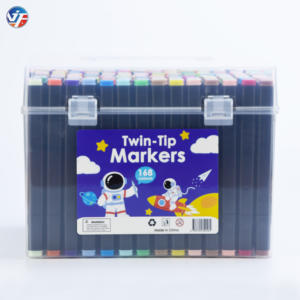 Marcadores de Arte Permanentes de Doble Punta Oblicua con Tinta a Base de Agua, 168 Colores, Estuche de Plástico Impermeable, Juego para Adultos y Niños - Product Image 4