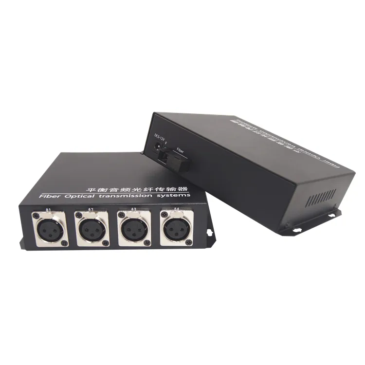 Kualitas Tinggi 1-8 Channel XLR Seimbang Antarmuka Audio Lebih Optik Fiber Converter Audio Multiplex Audio Yang Seimbang Fiber Converter