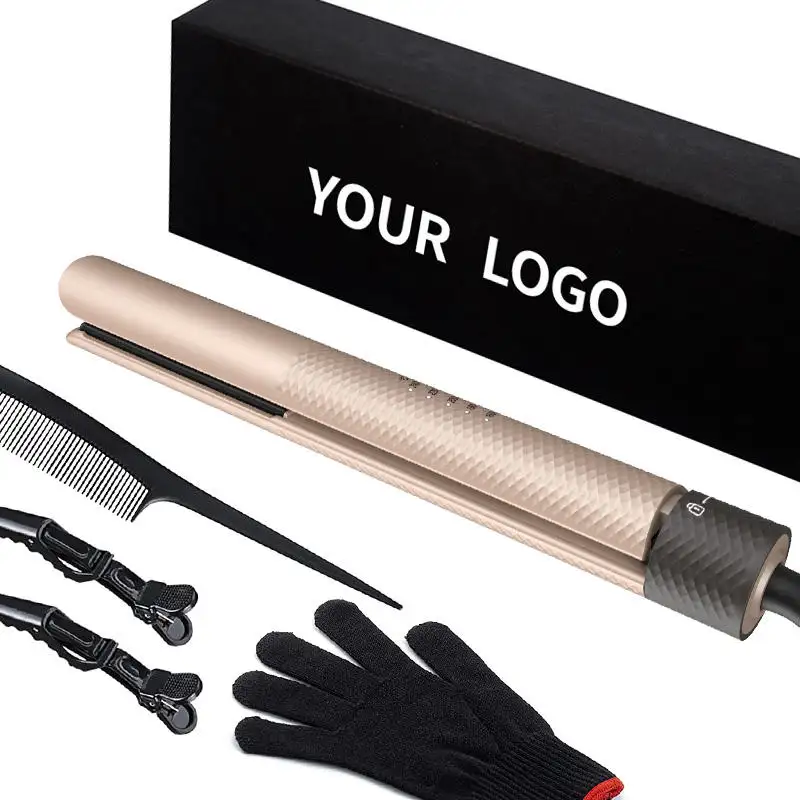 Custom Professional Electric 2 in 1 Titanium Hair Straightener And Curler Temperature Display Hair Straightener Flat Iron