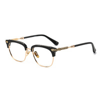 Monture de lunettes pour homme style Jay Chou, rétro britannique, faite à la main, en titane pur, pour grands visages, en acétate, sculptée avec précision, VERTICAL