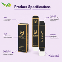 Boîte à rouge à lèvres cosmétique personnalisée, boîte de luxe en papier doré, gloss à lèvres, produits de soin des ongles, boîte d'emballage pour vernis à ongles, impression avec logo personnalisé
