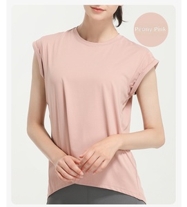 เสื้อยืดโยคะแขนสั้นสำหรับผู้หญิง แบบไขว้หลังเปิด ทรงหลวม แห้งเร็ว ระบายอากาศได้ดี เหมาะสำหรับออกกำลังกาย วิ่ง พิลาทิส และเล่นกีฬา - Product Image 2