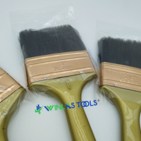 2024 Offre Spéciale couleur jaune poignée souple outils de peinture pinceau ensemble pinceau plat