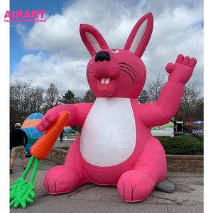 Decoraciones <span class=keywords><strong>de</strong></span> Pascua Conejos Inflables Rosas con Zanahorias - Product Image 2
