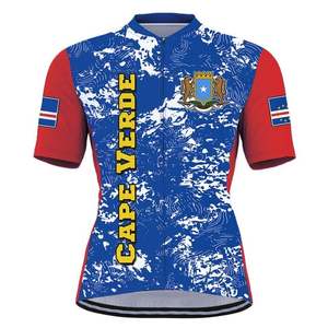 Maglia da Ciclismo Personalizzata con Bandiera del Capo Verde, Manica Corta, Zip Intera, Design Personalizzato - Product Image 1