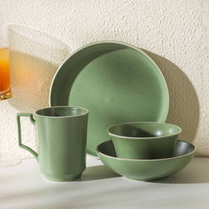 Conception mouchetée classique populaire vente en gros restaurant à domicile <span class=keywords><strong>holtel</strong></span> utilisé vaisselle en céramique mate ensembles d'assiettes vaisselle - Product Image 2