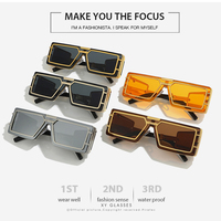 Lunettes de soleil pour hommes de style steampunk, lunettes de technologie futuriste, UV400, modèle de lunettes de soleil haut de gamme