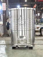 Fermenteur à vin ouvert de 2500 L, cuve de fermentation en acier inoxydable avec emplacements pour chariot élévateur, équipement de cave à vin de qualité alimentaire sanitaire