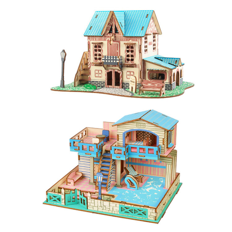 Fai Da Te In Miniatura Casa Delle Bambole Mobili Kit Legno Romantico Villa Moderna Cottage Puzzle Playset Autoassemblato Per Ragazze | IT - Foto 7