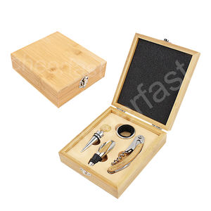 Kit de Sacacorchos de madera para vino, caja de madera de bambú, accesorios de bambú, juego de herramientas y abridor de bambú, juego de regalo, 4 Uds. - Product Image 2