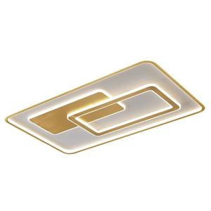 Plafonnier rectangulaire ultra-fin tout en cuivre 2023, luminaire de luxe élégant haut de gamme pour chambre à coucher, provenant de Zhongshan, Guangdong - Product Image 1