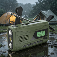 OEM Kundenspezifisches DAB FM BT Digital-Display Handkurbel Solar-Powerbank SOS-Taschenlampe Eingebauter Lautsprecher Camping Outdoor Tragbares Radio