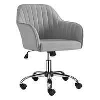 Chaise de bureau moderne en velours rose Chaise d'ordinateur pivotante à hauteur réglable