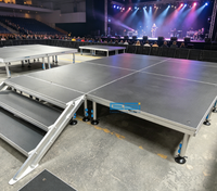 ESI Plateforme de Scène Modulaire Carrée en Alliage d'Aluminium Portable pour Événements, Sol de Danse pour Expositions, Mariages, DJ, Concerts, Location