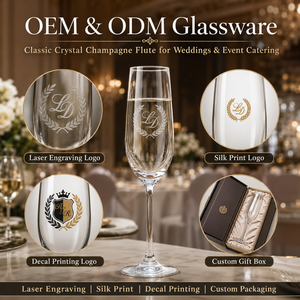 Verre à <span class=keywords><strong>champagne</strong></span> en cristal 250 ml (8,45 oz) à long pied, verrerie classique pour mariage, hôtel, restaurant, fête, événement, logo personnalisé - Product Image 2