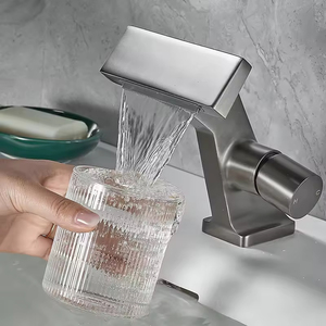 Grifo de Lavabo de Latón Moderno, Monomando, Montaje en Cubierta, Control Termostático, Resistente a la Oxidación, para Remodeladores de Baños y Uso <span class=keywords><strong>Comercial</strong></span> - Product Image 6