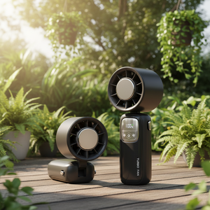 Ventilateur portable élégant à main, petit ventilateur d'extérieur à piles - Product Image 1