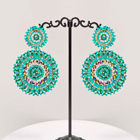 Boucles d'oreilles pendantes faites à la main pour femme, bijoux de fête, boucles d'oreilles bohèmes en perles de rocaille, boucles d'oreilles pendantes perlées