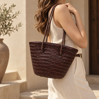 Sac à main en cuir véritable personnalisé avec logo pour femme, sac seau tissé à la main, sac à bandoulière à cordon, pochette pour femme