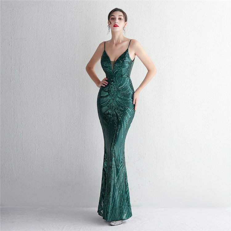 green emerald velvet dress sunset strip maxi dress – Clutch main image 0