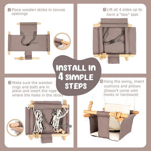 <span class=keywords><strong>Hamaca</strong></span> de lona de algodón de calidad para bebé, para patio trasero y exterior - Product Image 4