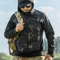 Veste thermique matelassée tactique imperméable légère en softshell camouflage coupe-vent pour homme, idéale pour le trekking et la chasse en hiver