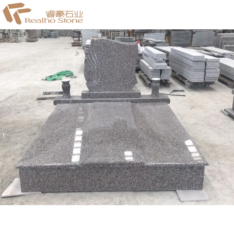 Tombstones planos de granito tallado, precio de fábrica China, a la venta