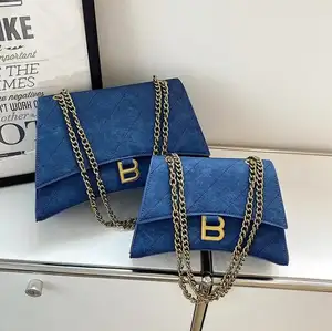 2024 Fabriek Groothandel Luxe Jeans Lederen Vrouw Handtas Ketting, Nieuwe Lente Design Fashion Lady Office Tote Handtas Merk