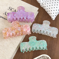 SHESHARES Juego de 4 Pinzas para el Cabello con Diseño de Dientes de Dibujos Animados Kawaii, Pinzas de Plástico con Forma de Molar Sonriente para Niñas