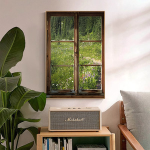 <strong>French</strong> Style Faux Window Landscape Painting Oil <strong>Canvas</strong> With Frame Retro Decor For Living Room Bedroom Wall Art - Product Image 2