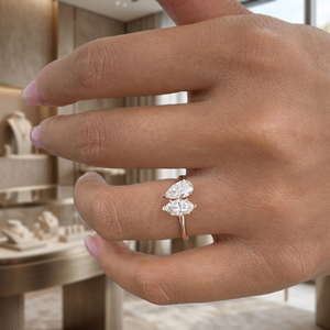 Bague de fiançailles en argent 925 pour femme, diamant de laboratoire, plaqué or 14 carats, blanc/jaune/rose, taille poire/marquise, pour cadeau de mariage ou de fête - Product Image 2