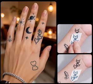 สติ๊กเกอร์<span class=keywords><strong>สัก</strong></span>ลายแบบสดใสและเรียบเนียน เป็นมิตรกับสิ่งแวดล้อม โลโก้ปรับแต่งได้ ผลิตจากสูตรสมุนไพร - Product Image 4