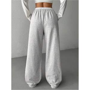 Pantalon de survêtement large pour fille, taille élastiquée, coupe décontractée, long, 100 % coton éponge respirant - Product Image 1