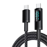 Kabel Data Digital 100W Berlapis Nilon Tipe-c Ganda Pengisian Cepat PD 5A Pengisi Daya Ponsel Komputer Hitam Kabel 1m 2m Printer