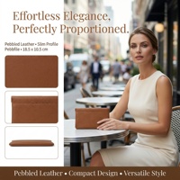 Porte-monnaie décontracté en cuir PU noir/marron à fermeture automatique, mini pochette sans fermeture éclair, sac de rangement multifonctionnel pour pièces de monnaie, clés, écouteurs, hommes et femmes
