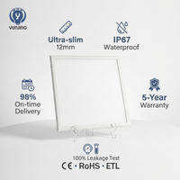 Panneau lumineux LED industriel pour salle blanche 600x600mm 56W 6000K IP67 étanche en alliage d'aluminium pour laboratoire, hôpital, qualité pharmaceutique