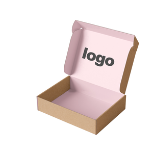 Paquete de logotipo personalizado Natural, caja de cartón de embalaje de envío plegable, respetuoso con el medio ambiente