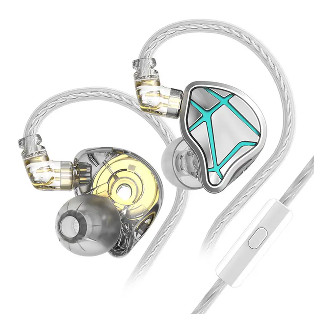 KZ ESX 12mm Dynamic Earphones HiFi Stereo Wired Monitor Headset In-Ear Metal Headphones with Microphone