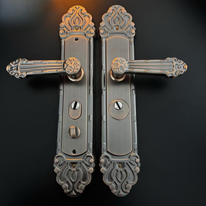 Poignée de porte de villa ancienne en laiton massif rouge au design moderne, quincaillerie de panneau haut de gamme pour entrées d'appartements de luxe - Product Image 1