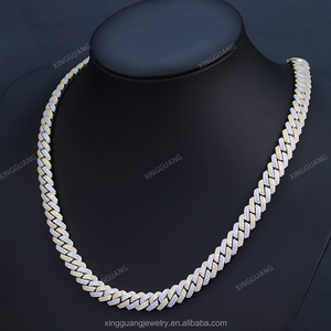 Colliers <span class=keywords><strong>chaîne</strong></span> cubaine XG plaqués <span class=keywords><strong>or</strong></span> <span class=keywords><strong>18</strong></span> <span class=keywords><strong>carats</strong></span> 10 mm, <span class=keywords><strong>chaîne</strong></span> <span class=keywords><strong>en</strong></span> moissanite VVS, passe le test du diamant, bijoux fins <span class=keywords><strong>en</strong></span> argent 925 sertis de pierres - Product Image 6